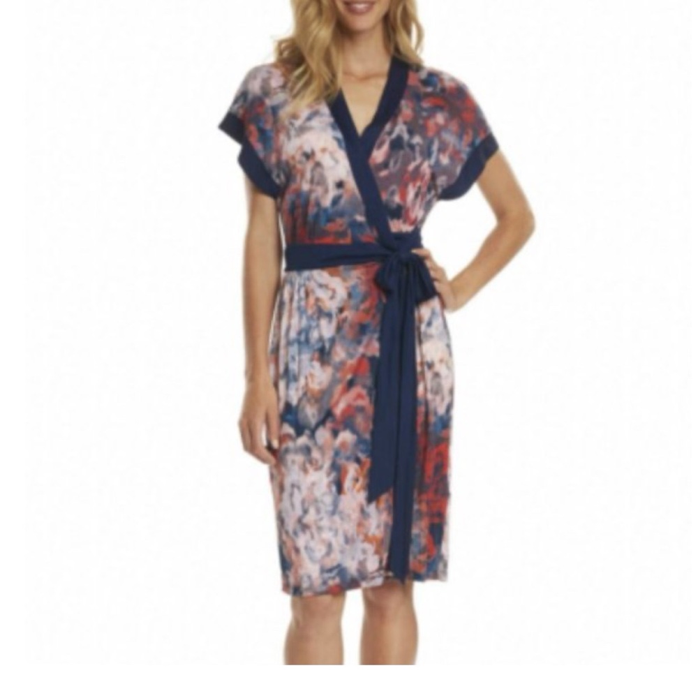 Robert Graham NWT Delaney multi color wrap dress Medium